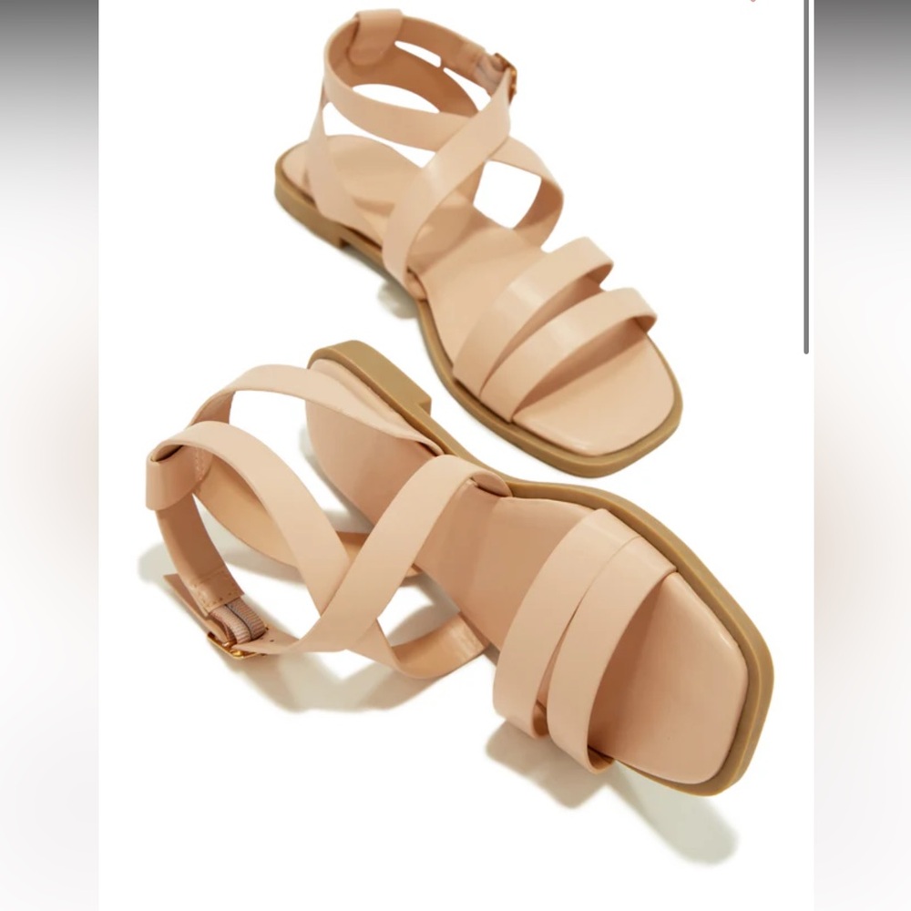 STRAPPY NUDE SANDALS